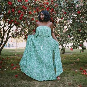 Strapless maxi dress